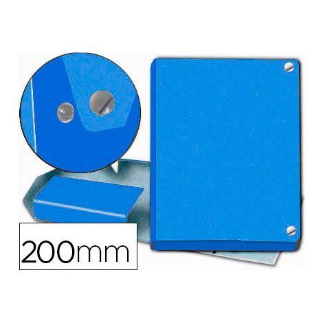 Carpeta proyectos pardo folio lomo 200 mm carton forrado azul con broche.
