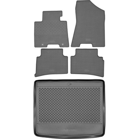 Ensemble de tapis de sol en caoutchouc pour Kia Sportage IV SUV à partir de 2016 + tapis de coffre (1/5)
