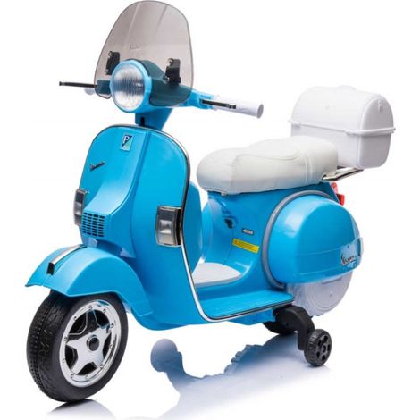 Moto Scooter Elettrico per Bambini Piaggio VESPA PX150 FULL con Parabrezza e Bauletto 12V ( Limited Edition ) Azzurro Napoli (1/3)