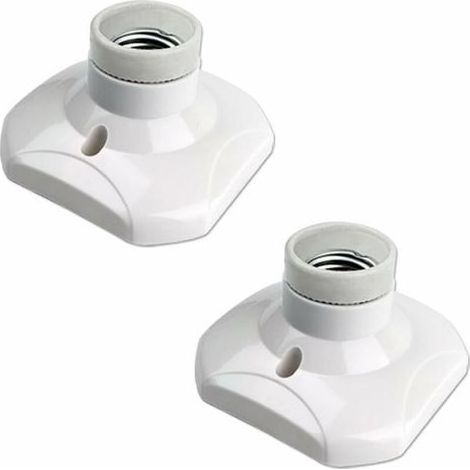Socket E27 to screw for bulb LED – Plastic and ceramic – Voltage 230V – Power 60W – Set of 2 for lighting indoor (1/5)