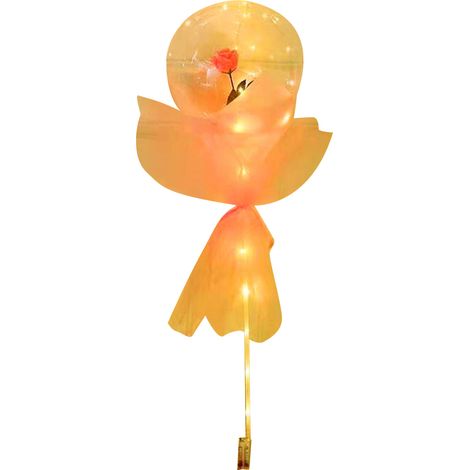 Bouquet de roses ballon lumineux transparent, cadeau Saint-Valentin avec papier gaze et carton, ensemble complet rose (1/5)