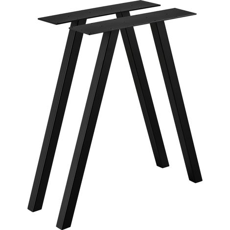 2er-Set Tischgestell 70x72 cm Metallgestell Schwarz en.casa