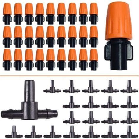 100 gocciolatori per irrigazione a micro spruzzo a flusso regolabile, testine di nebulizzazione per irrigazione a goccia regolabili per giardino