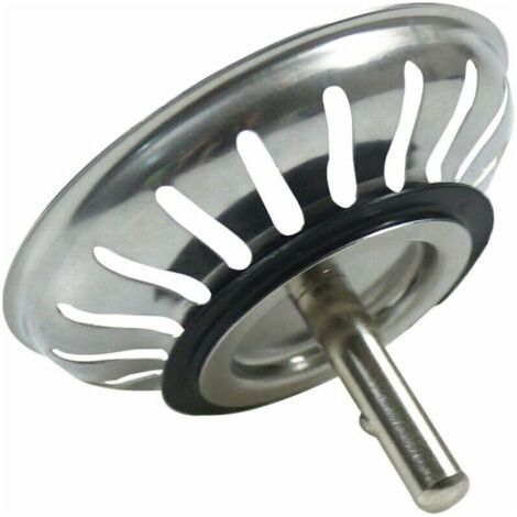 Panier Pour Bonde d'évier de Cuisine 80 mm - Crépine Universelle Acier Inoxydable, Bouchon Panier Pop-Up, - Lavable Lave-vaisselle, Ne se Bouche & Ne Déborde Pas (1/4)