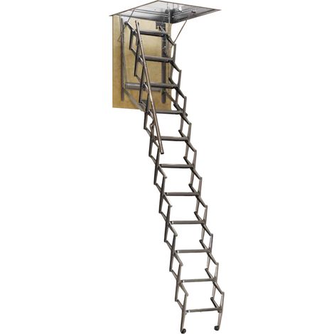 EINSIDE Scala Retrattile a Pantografo, Altezza 276/300 cm – 70 x 120 cm