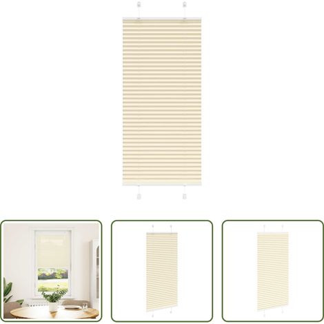 vidaXL Sonnenschutz -  Plissee Creme 65x150 cm Stoffbreite 64,4 cm Polyester (1/5)