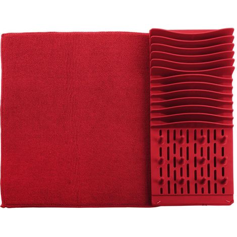 Asciugapiatti arrotolabile e pieghevole Airy, colore rosso (1/4)