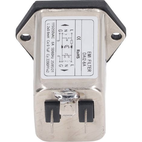 Filtre anti-interférences électromagnétiques (EMI) pour alimentation électrique, suppresseur de bruit et de signaux parasites, 115 V/250 V (1/5)