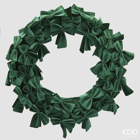 EDG Enzo De Gasperi Decoro Corona con Fiocchi Natale D 75 Cm Green