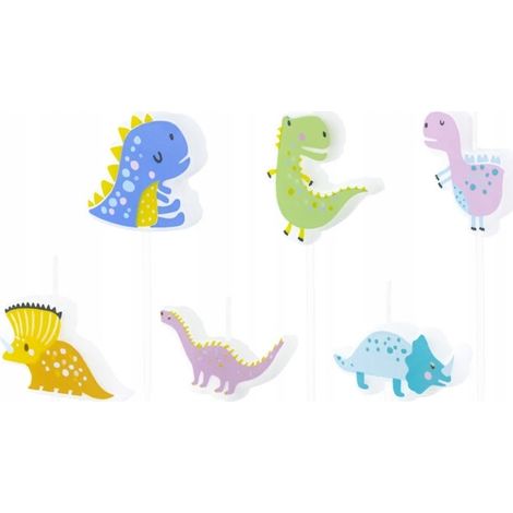 Dinosaurierkerzen, 6-7 cm, 6 Stück. (1/3)