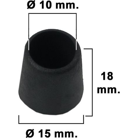 Schwarze konische Ferrule 10mm. Blister 8 Stück. (1/3)