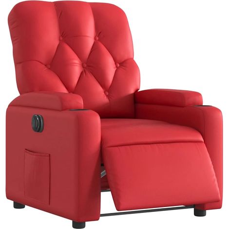 Fauteuil inclinable électrique Rouge Similicuir vidaXL