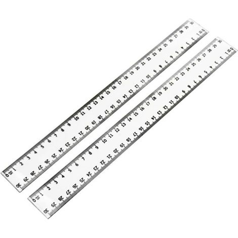 Règles droites de 30 cm, lot 2, en plastique transparent (1/5)