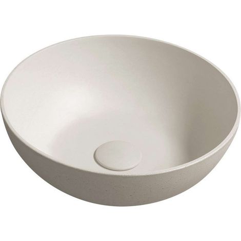 Sapho Formigo - Lavabo sobre encimera diámetro 39 cm, sin rebosadero, sin orificio para grifo, arena mate FG314 (1/5)