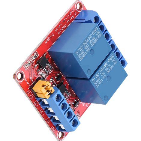 Module relais 2 canaux avec isolation par optocoupleur, déclenchement de niveau haut et bas (24 V) (1/5)