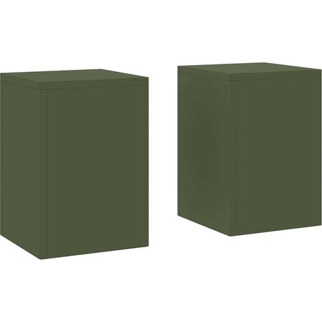 Maison Exclusive - Pflanzenständer 2 pcs Olivgrün 24 x 24 x 35 cm