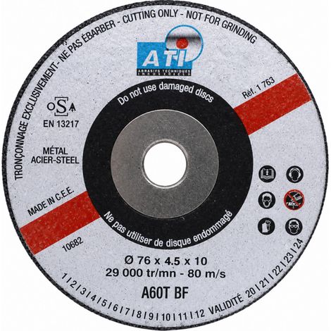 Disque pour carrosserie DTC60P 76x4.5x10mm.
