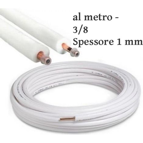 TUBO RAME COIBENTATO CLIMATIZZATORI CONDIZIONATORI 3-8 Spessore 1 mm - al metro