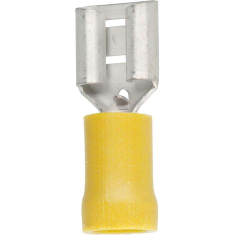 Clip femelle semi-isolé jaune 4 - 6 mm² raccord 6,3 x 0,8 mm