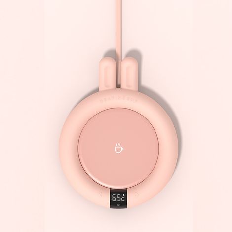 Touchez le sous-verre chauffant à trois vitesses, le chauffe-lait, la tasse en céramique, le sous-verre d'eau chaude, le lapin rose. (1/3)