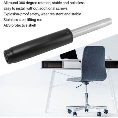 Vérin gaz rechange pour chaise bureau pivotante, réglable hauteur, noir Femeo (1/5)