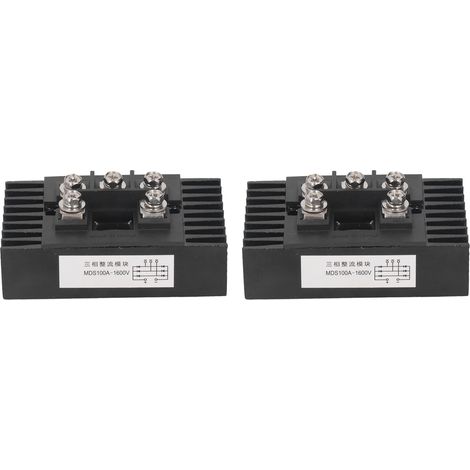 2PCS Pont Redresseur avec Radiateur, Module de Redressement Triphasé 100A 1600V, Remplacement pour SQL100A (1/5)