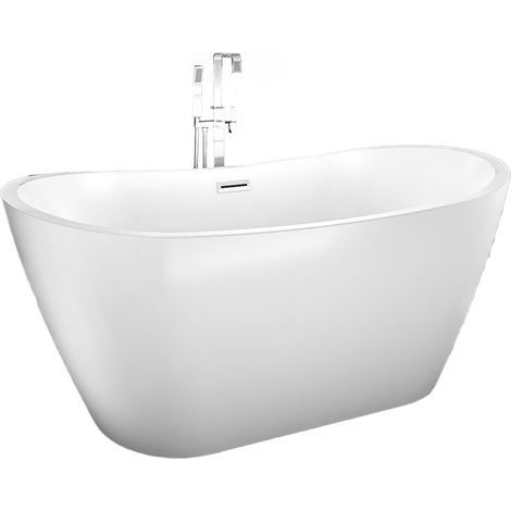 AcquaVapore freistehende Badewanne Wanne Acryl F03 180x89cm mit Armatur AF05 (1/5)