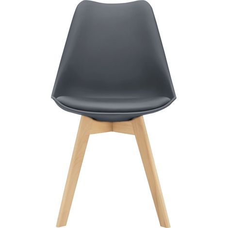 Set di 6 sedie per sala da pranzo fläten ecopelle faggio grigio 030006780