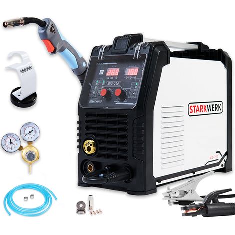 Starkwerk Schutzgas Schweißgerät Synergic MIG/MAG MMA FLUX LIFT-TIG 200 Ampere