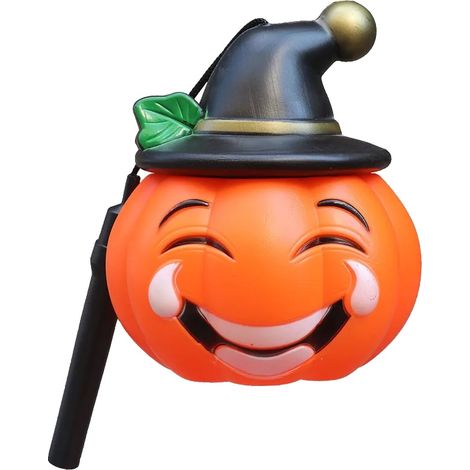 Linterna de calabaza, efecto de luz, funciona con pilas, L-c, cara sonriente iluminada (1/2)
