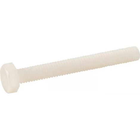 200 Vis Tête Hexagonale Filetage Total 5 x 10 mm - TYPE DIN 933 - Nylon 6.6 - D-Work