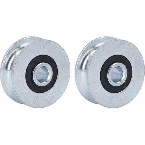2 roues de poulie 40mm diamètre extérieur 8mm alésage central en acier allié roulement à billes (1/5)