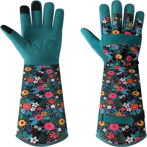 Gants de jardin pour femmes, résistants, anti-coupures et anti-perforations, avec protège-bras longs (1/5)