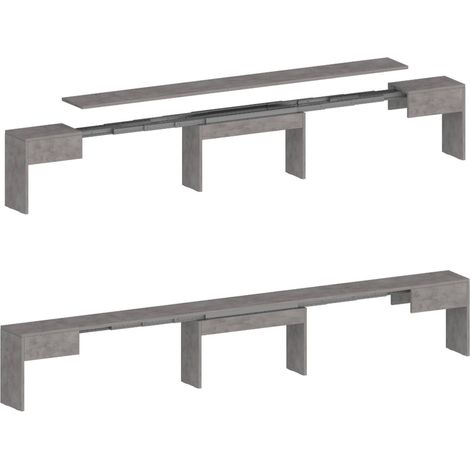 Dmora - Banco Quedan, Juego de 2 Asientos para mesa de comedor, Bancos extensibles, 290x25h45 cm, Gris