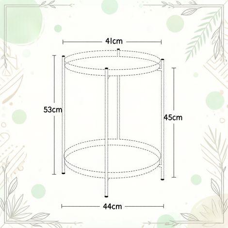 Table d'appoint ronde avec rangement intégré, table de chevet élégante, support pour plantes, meuble d'appoint polyvalent (livré avec la table uniquement). (1/5)