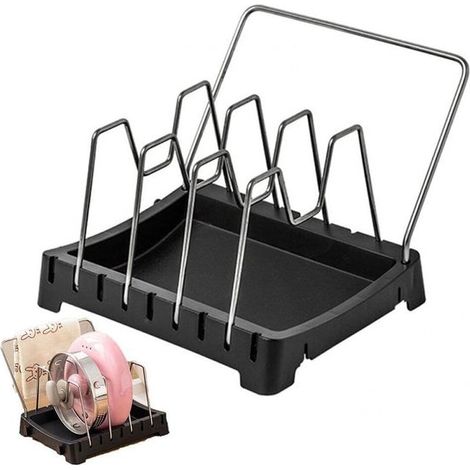 Küchenorganizer – Topfregal – Küchenorganisation – Optimale Schranknutzung – 17 cm hoch – Schwarz (1/5)