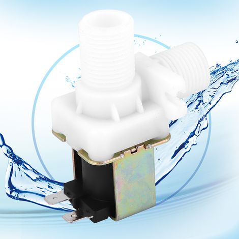 Électrovanne en plastique à angle droit pour distributeur d'eau, interrupteur de débit G1/4" NC, pour distributeur d'eau, 220-240 V CA. (1/5)