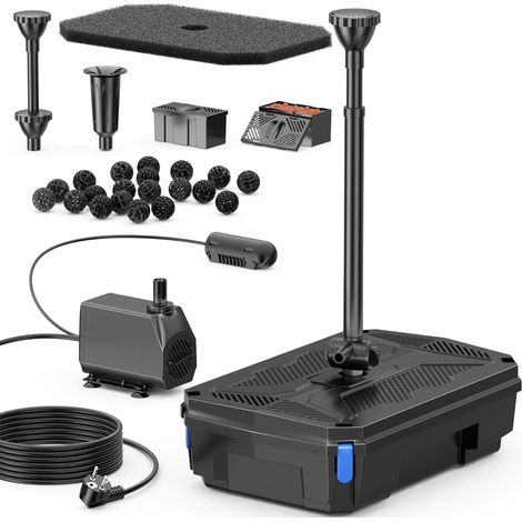 Biling 40W Teichfilter mit UV Klärer, 2500 l/h Teichfilter Komplettset mit Pump, Teichpumpe mit Filter zur Teichreinigung Wasserpflege bis 4000L Gartenteich Pool Outdoor schöne Wasserlandschaft