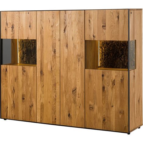 Highboard Wildeiche 177x45x140 natur geölt STARNBERG 02