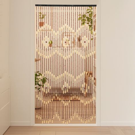 YISSALE-31 Chaînes porte-volets en bois rideau perlé ouverture de porte décoratif rideaux portemanteau (1/5)