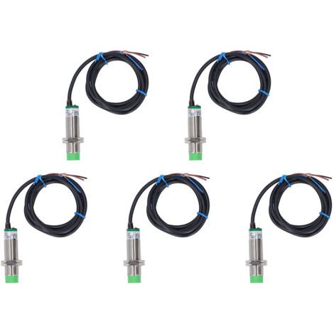 Capteur de proximité inductif PNP, lot de 5 pièces, avec protection contre les courts-circuits, contact normalement ouvert, filetage M18, tension de fonctionnement : 6–36 V CC