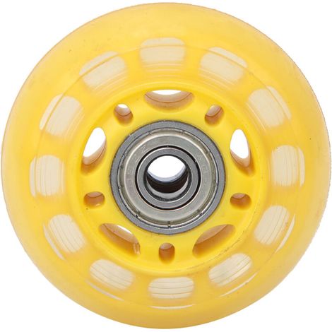 Roulettes jaunes transparentes en PU avec roulements 608ZZ, accessoires pour chariots à bagages et patins, 64 x 24 x 8 mm (1/5)