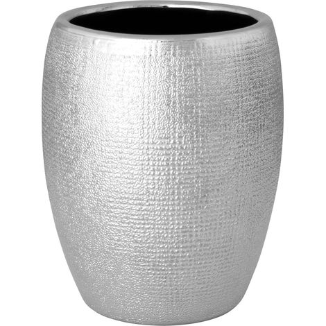 GLITTER BICCHIERE IN CERAMICA ARGENTO SATINATO (1/3)