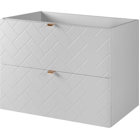 Mobile da bagno, Bianco Opaco, 80 x 57 x 46 cm, maniglie oro (1/5)