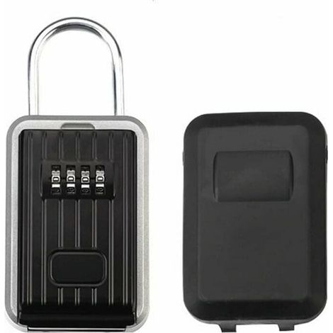 Wall Mounted Key Box, Waterproof Combination Key Safe Storage Box, Aluminum Alloy Portable Security Lock with Sliding Cover for Home, Garage, Office, School, MUMU (1/4)