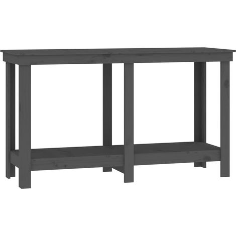 Banc de travail Gris 140x50x80 cm Bois de pin massif (1/5)