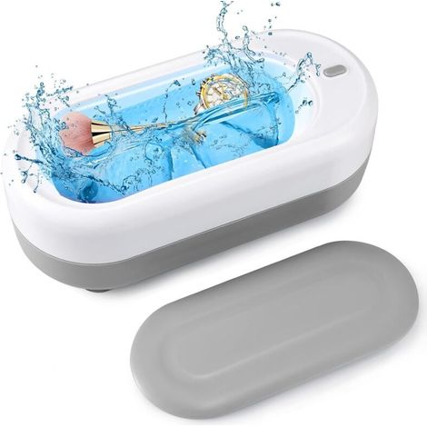 450ML Nettoyeur Ultrasons, 48000Hz Machine de Nettoyeur Bijoux à Ultrason, Blanc (1/5)