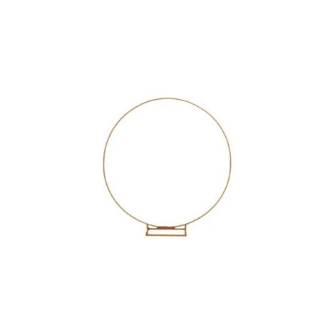 Kit d'arche de mariage en métal avec support de ballons rond de 2 m avec base large décorations florales et support de guirlande de ballons pour décoration de mariage à faire soi-même, couleur dorée