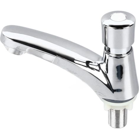 Wassersparender Druckknopfhahn mit verzögerter Wasserabgabe, nur für Kaltwasser, aus einer Legierung, geeignet für den Hausgebrauch.