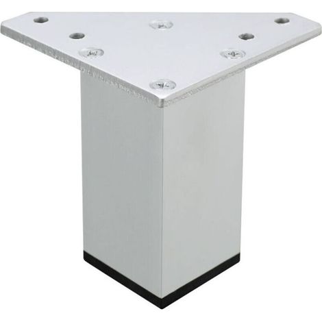 Lot de 4(10 cm) Pieds pour Meubles Blancs – Vis Incluses, Couleur Blanc - Pieds DIY aluminium pour Tables, Meubles de Salle de Bains, Armoires, Etagères (1/5)